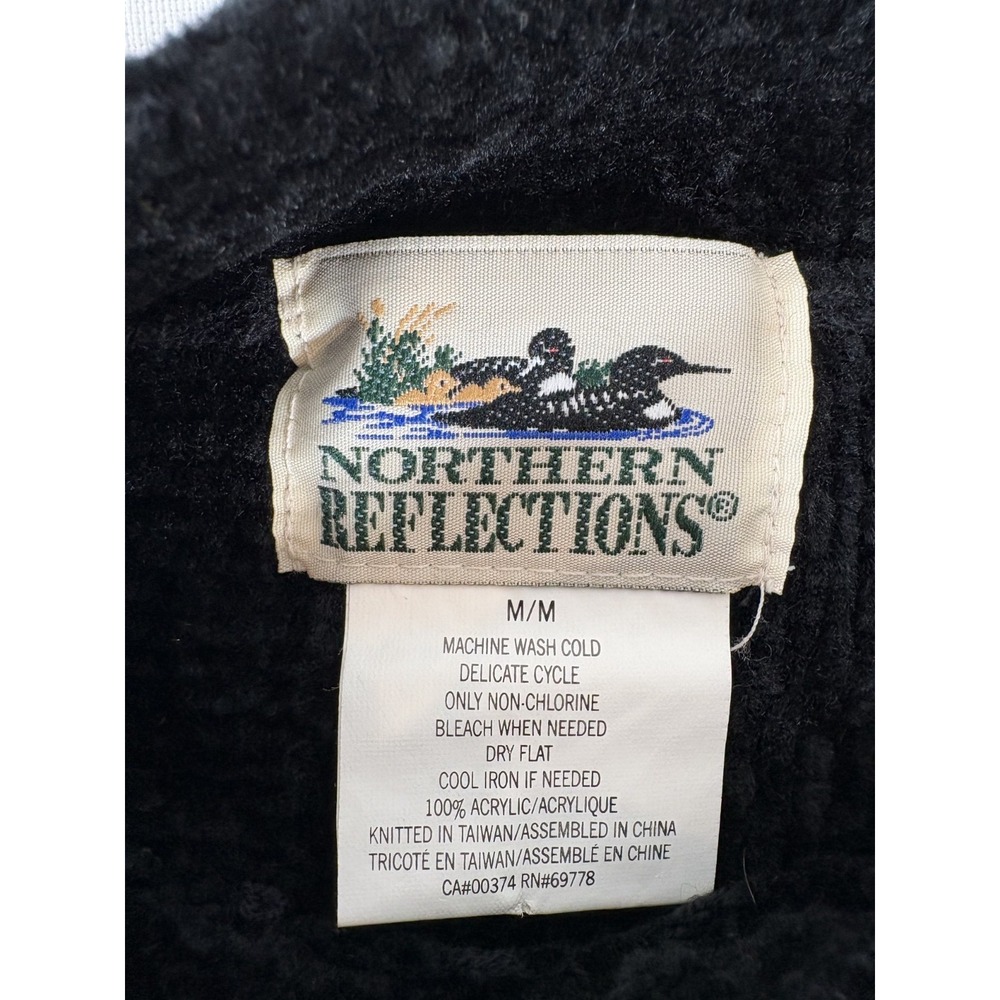 Vintage Northern Reflections Black Sweater Size M Velvet Velour Acrylic Soft Y2K - Picture 3 of 7